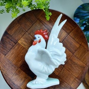 VTG Flambouant Rooster V.A.Portugal porcelain farmhouse french home decor MCM